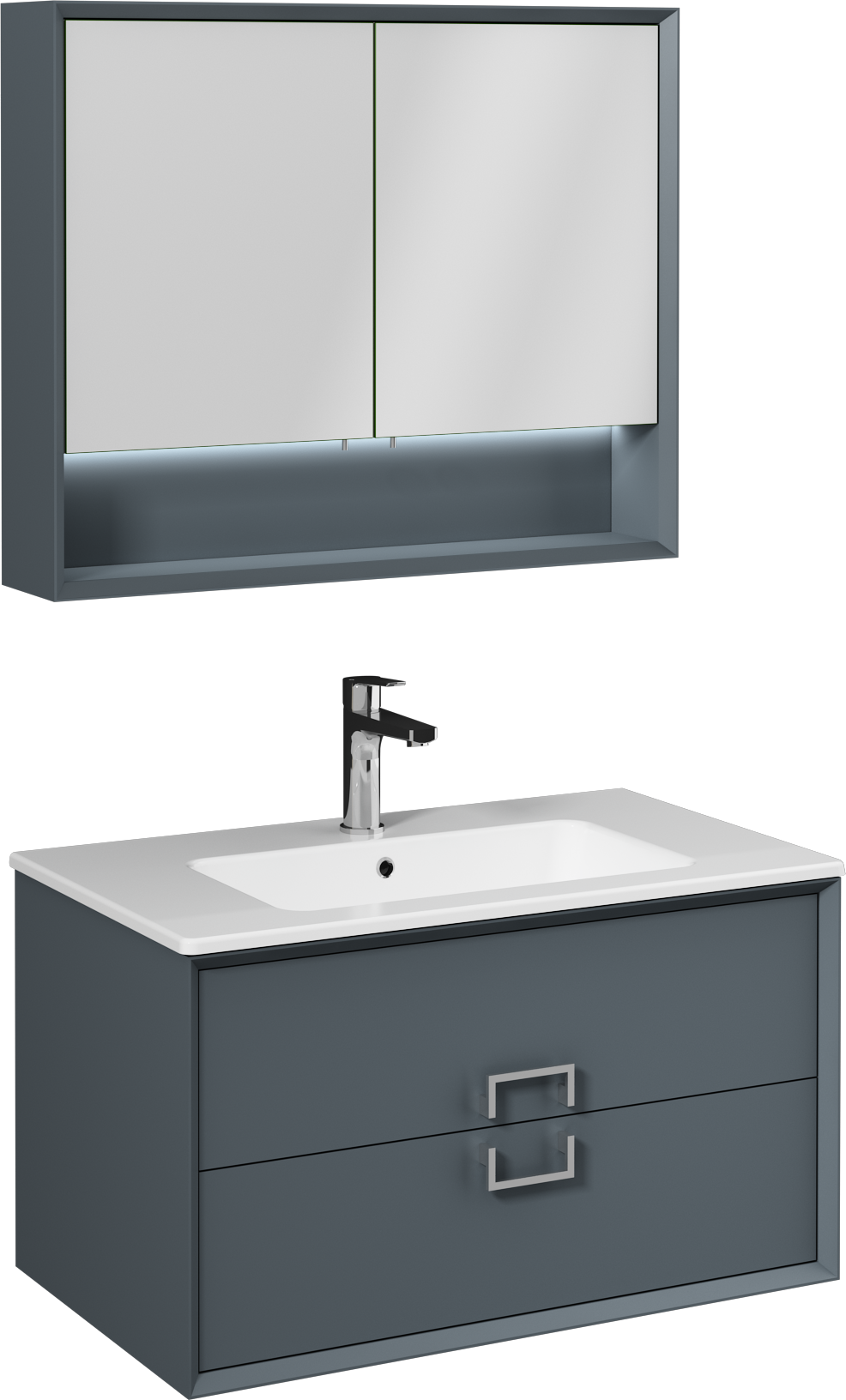 Stepp Lavabo Ünitesi Antrasit 80 cm