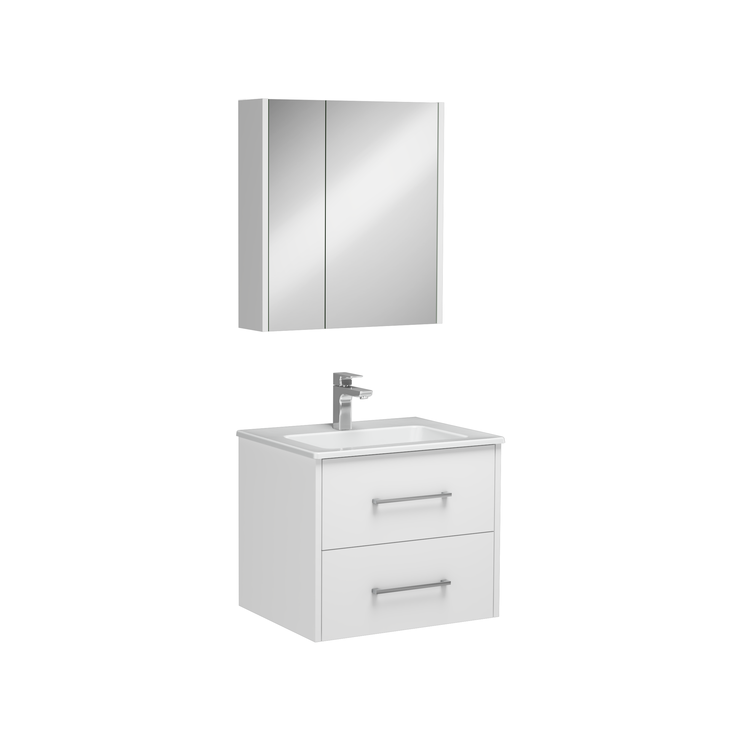 Combinato Lavabo Dolabı Çift Çekmeceli Beyaz 60 cm
