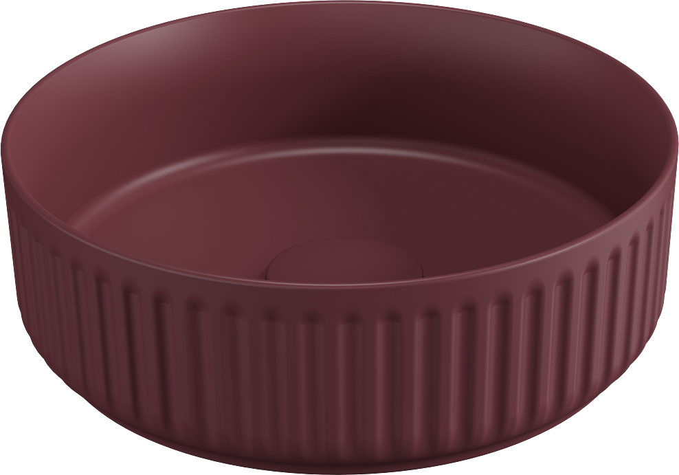 Ion Tezgah Üstü Lavabo 36 cm Rustik Bordo