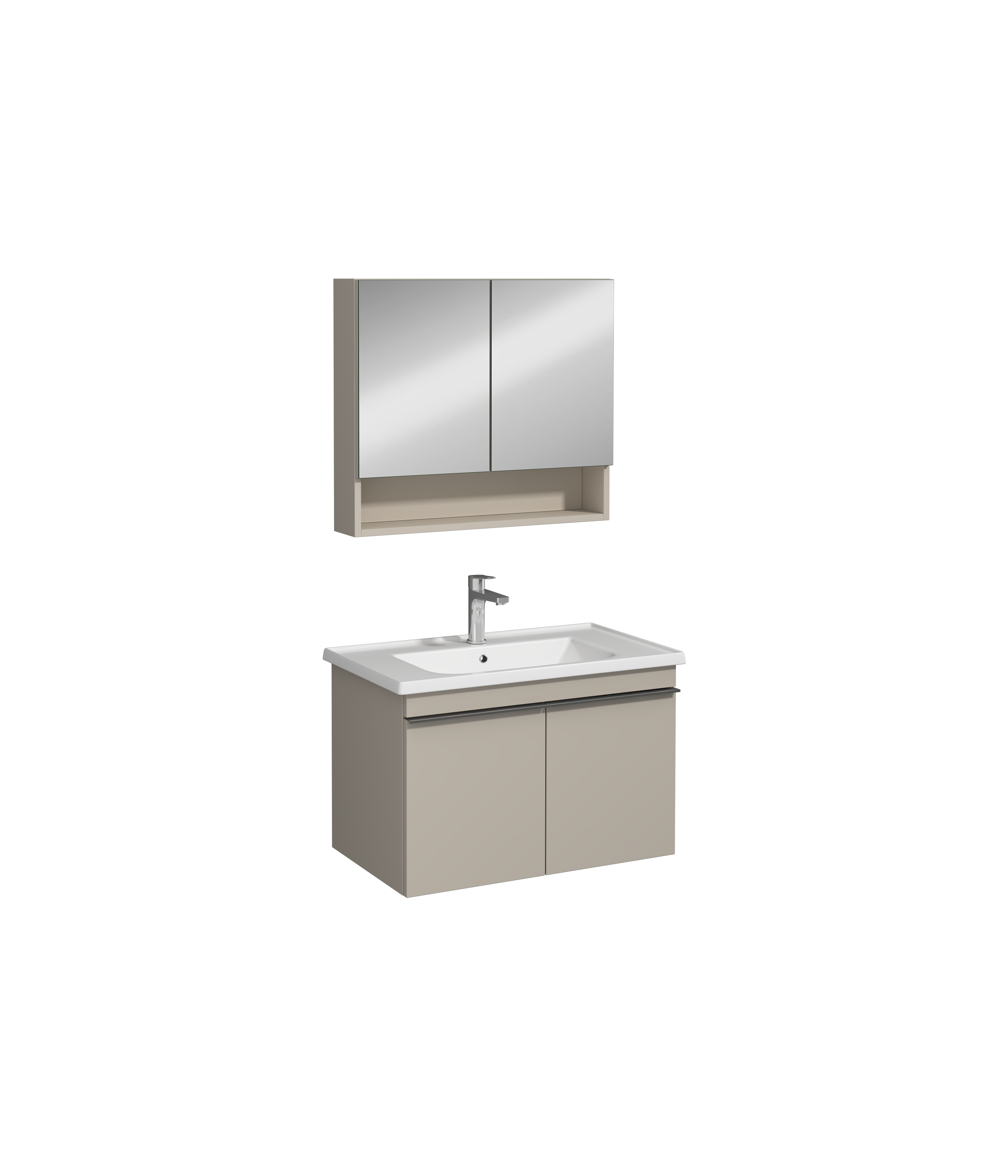 Terni Lavabo Dolabı Kül Gri 80 cm