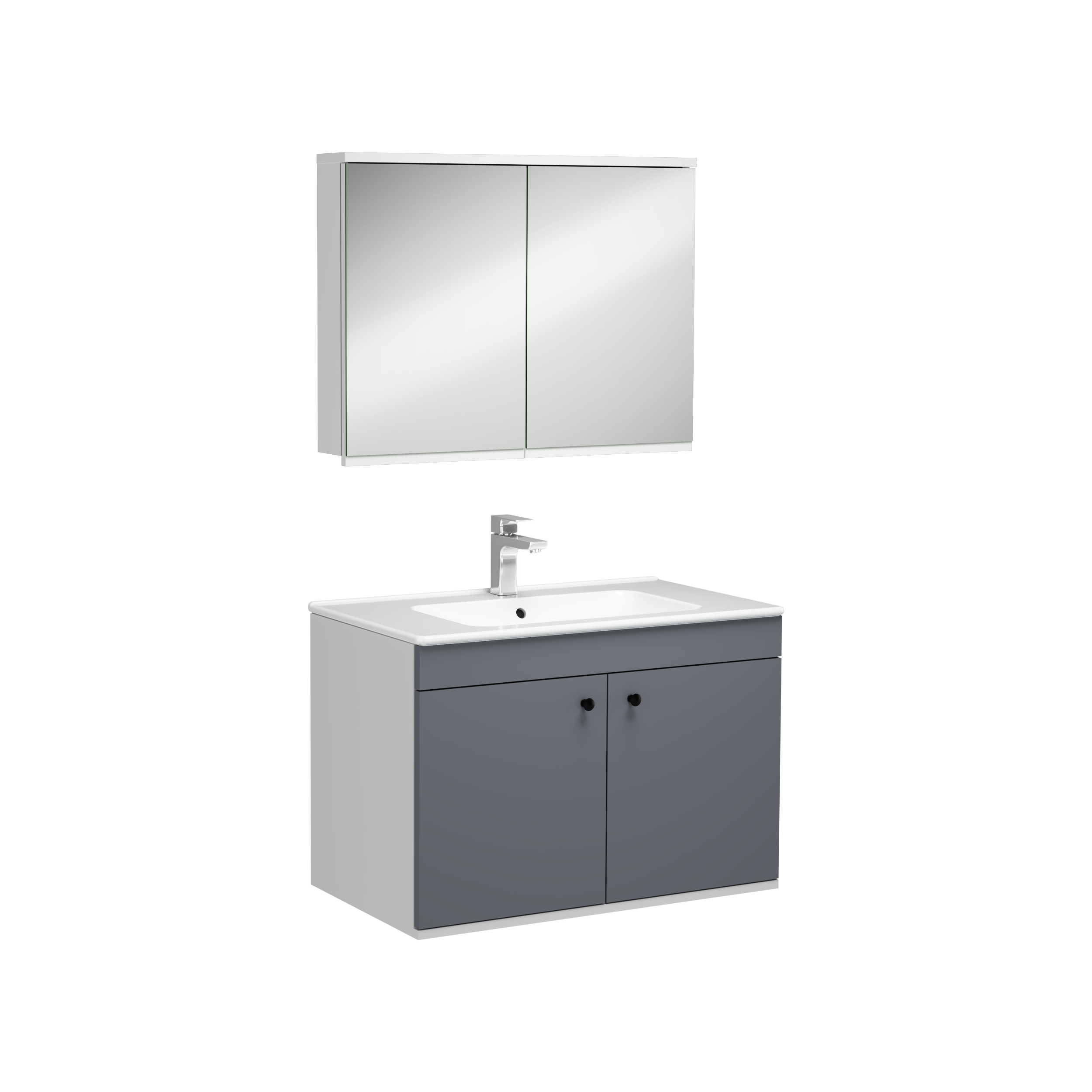 Bari Lavabo Dolabı Antrasit 80 cm