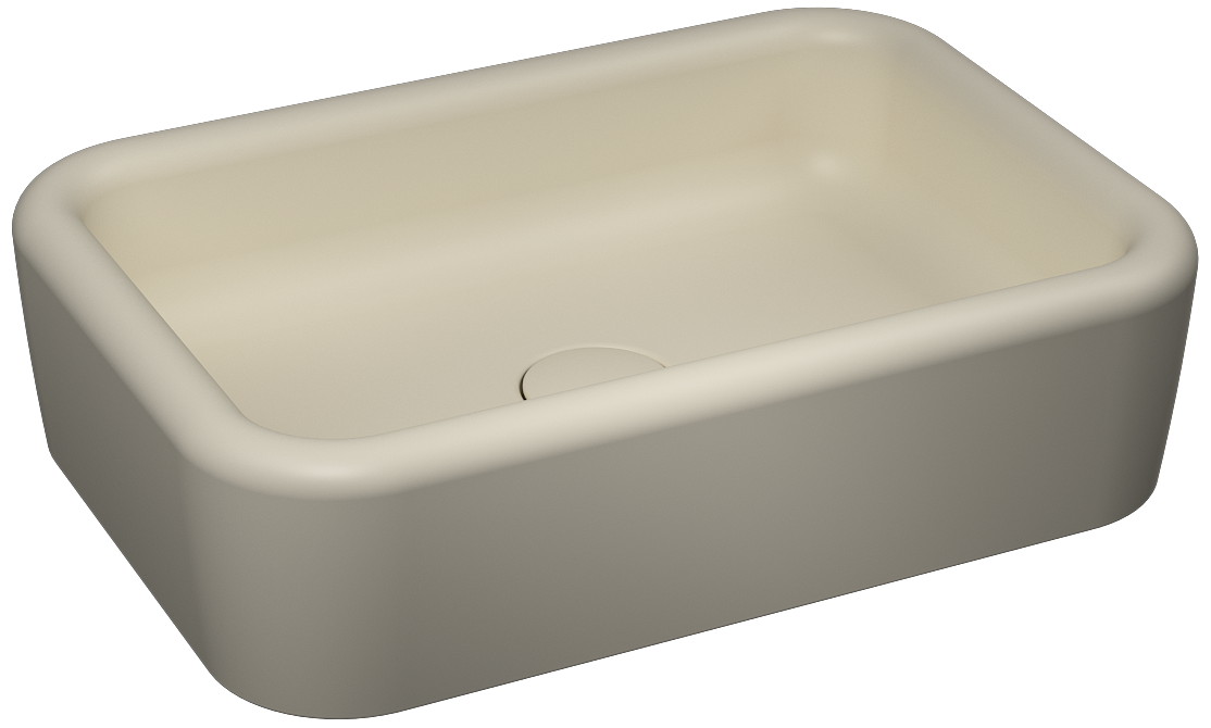 Curvo Tezgah Üstü Lavabo 60cm Fildişi