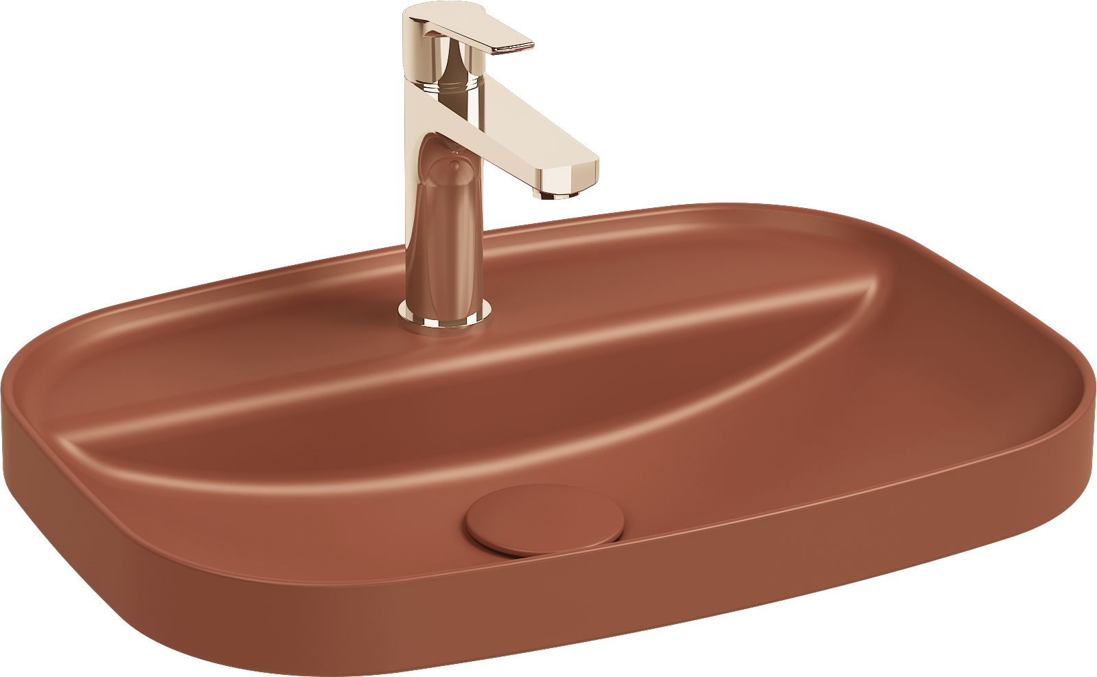 Infinity Inset Lavabo 55 cm Terracotta