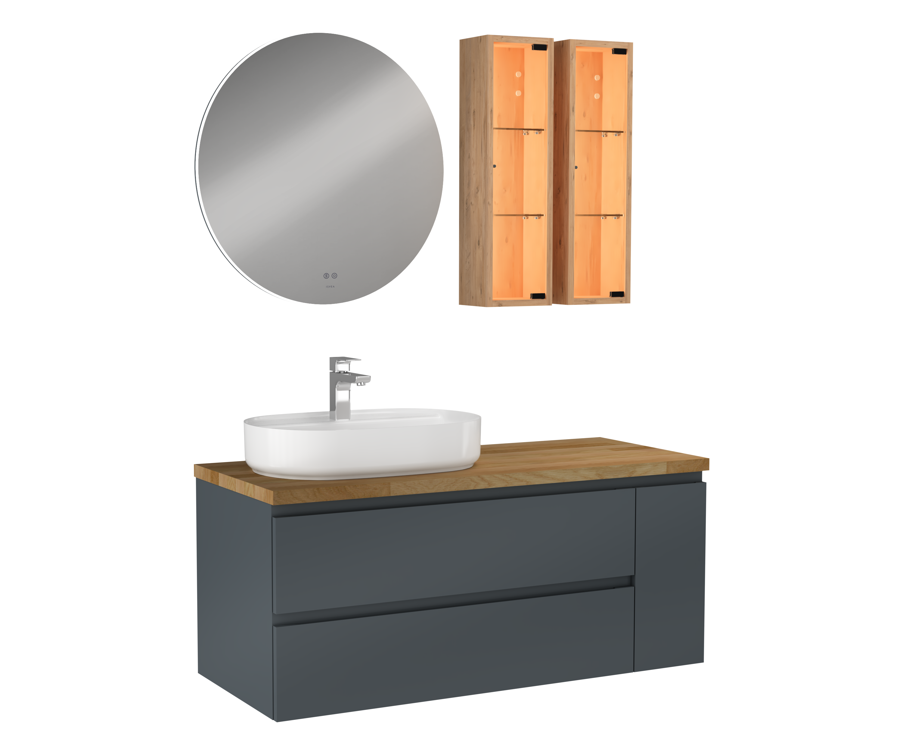 Luce Lavabo Ünitesi Antrasit 120 cm 
