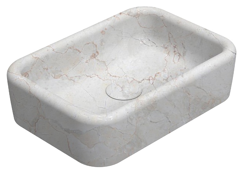 Curvo Travertino Desenli Lavabo 60 cm