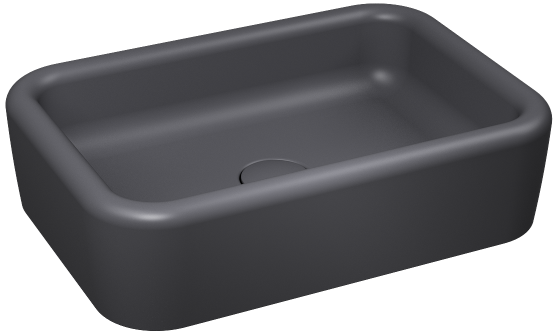 Curvo Tezgah Üstü Lavabo 60cm Antrasit