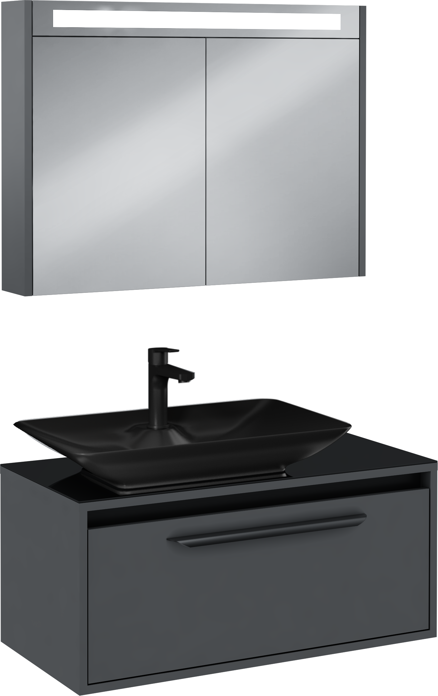 Bella Lavabo Dolabı Gri 90 cm
