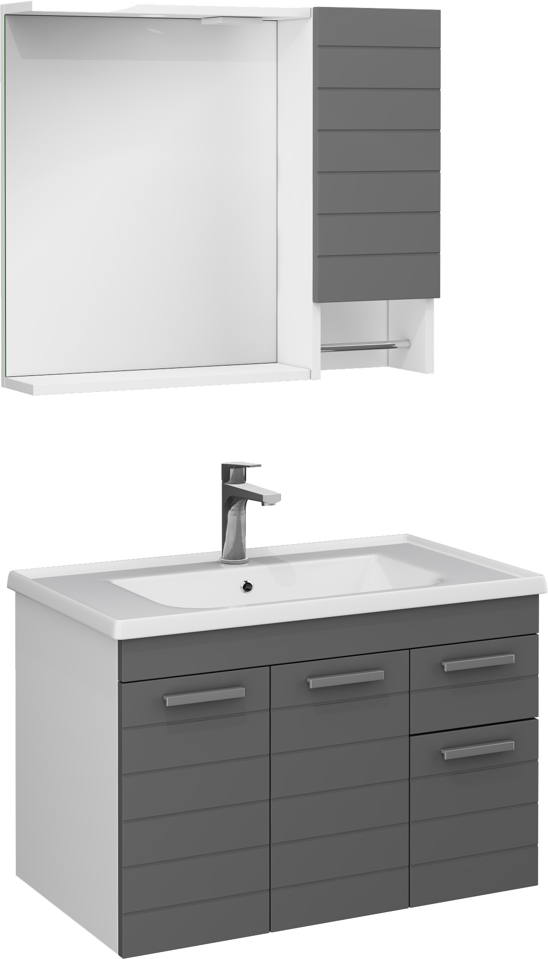 Platon Lavabo Ünitesi Koyu Gri 80 cm  
