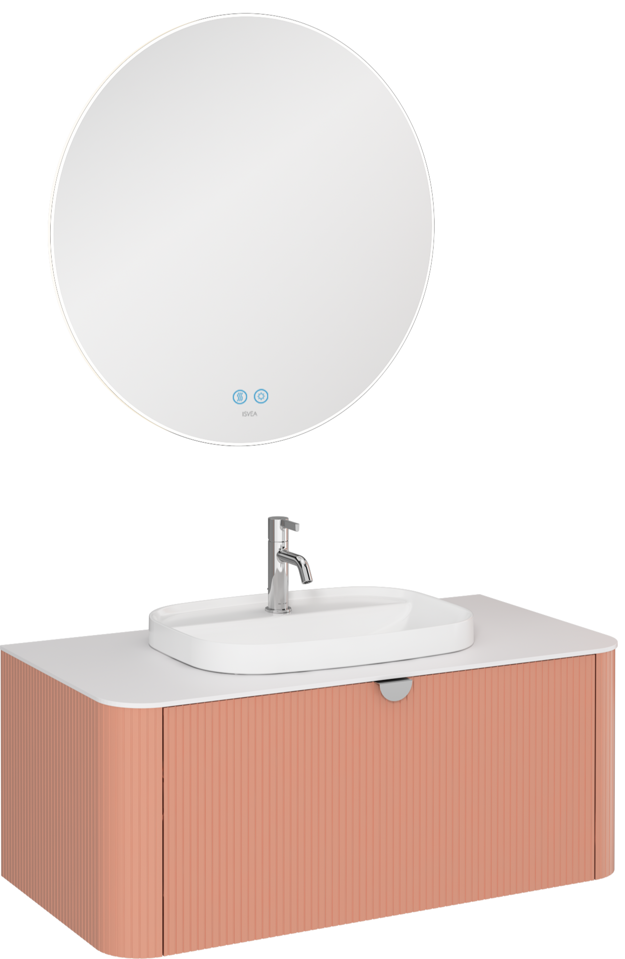 Infinity Raggio Lavabo Ünitesi Koyu Somon 100 cm