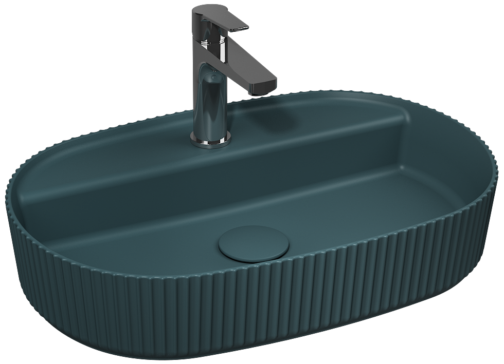 Sintesi Tezgah Üstü Lavabo 60 cm Petrol Yeşili