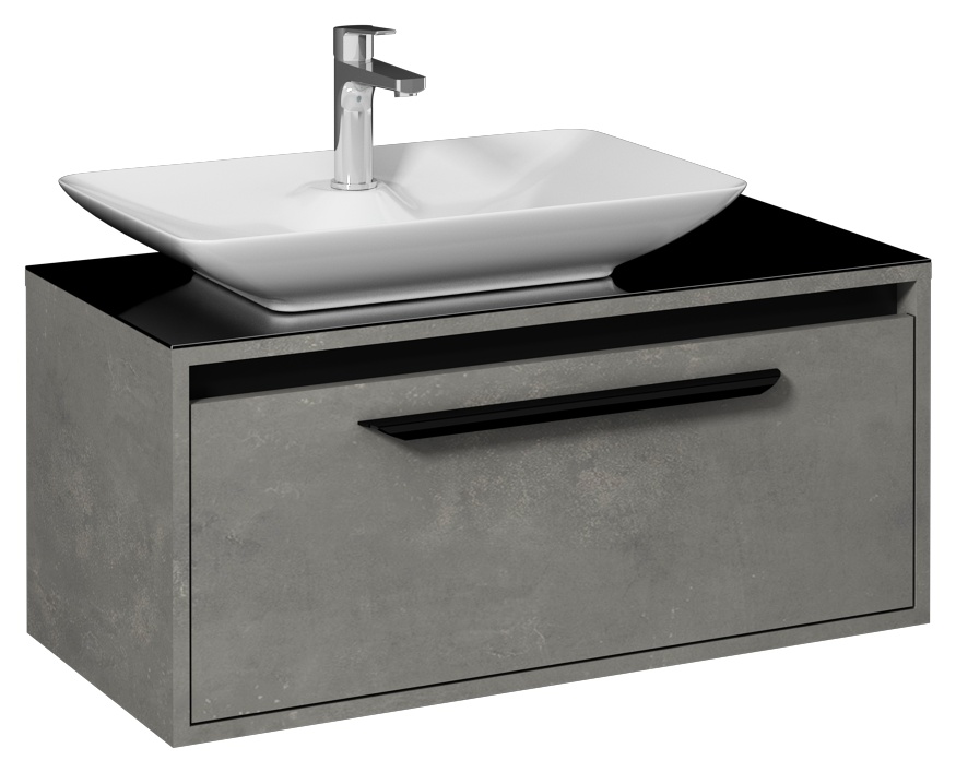 Bella Lavabo Dolabı 90 cm(10SY50065 dahil) Retro Gümüş