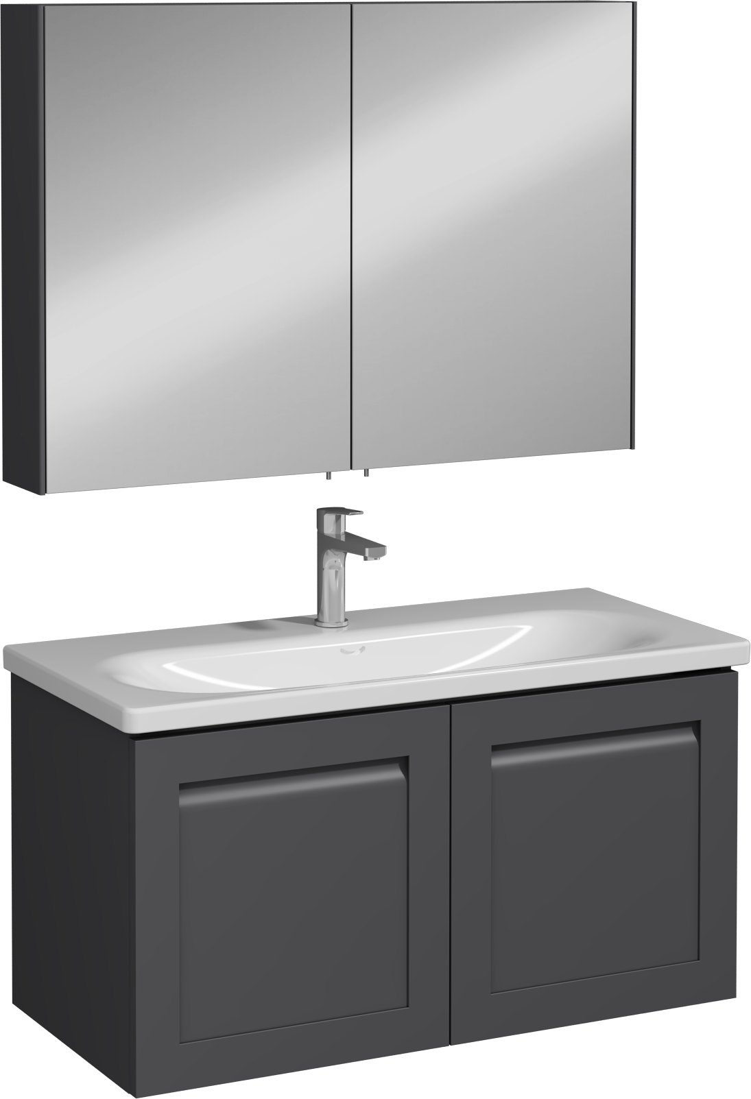 Linaro Lavabo Ünitesi Antrasit 100 cm  