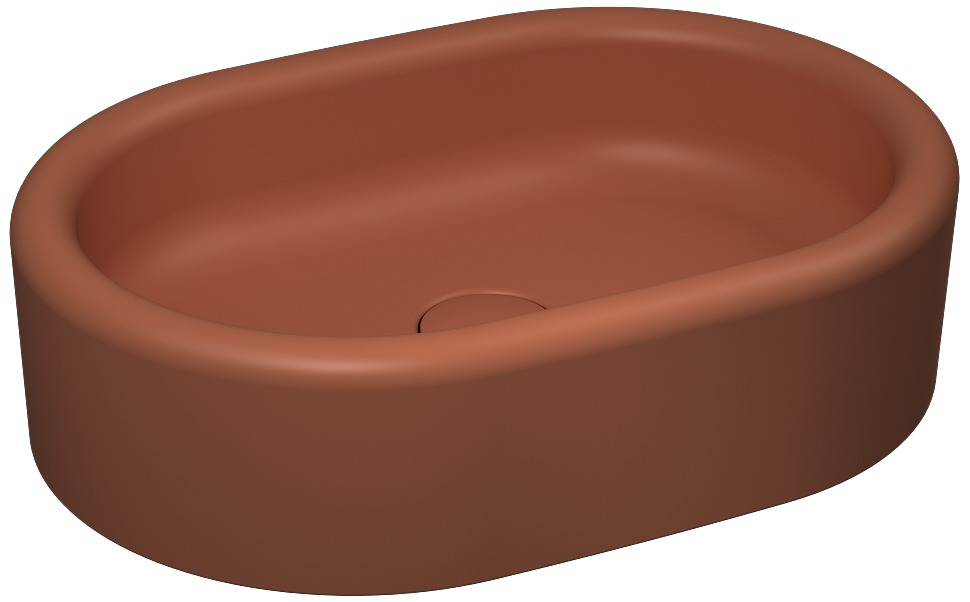 Curvo Tezgah Üstü Lavabo 60 cm Terracotta