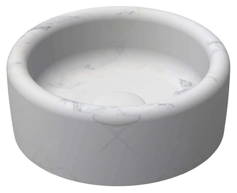 Curvo Marmo Beyaz Desenli Lavabo 42 cm