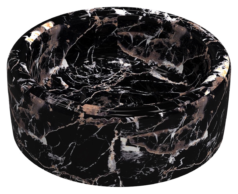 Curvo Marmo Siyah Desenli Lavabo 42 cm