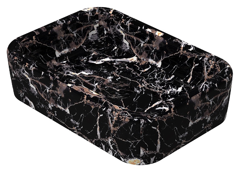 Curvo Marmo Siyah Desenli Lavabo 60 cm