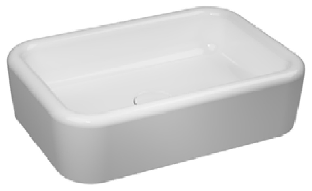 Curvo Tezgah Üstü Lavabo 60 cm - Beyaz