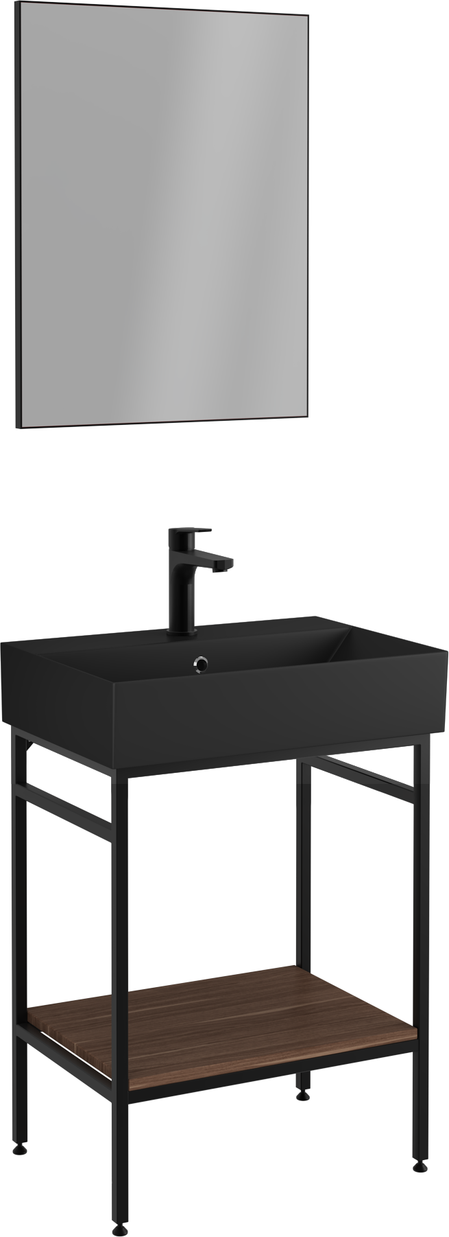 Fermo Raflı Lavabo Ünitesi Victoria Ceviz 60 cm   
