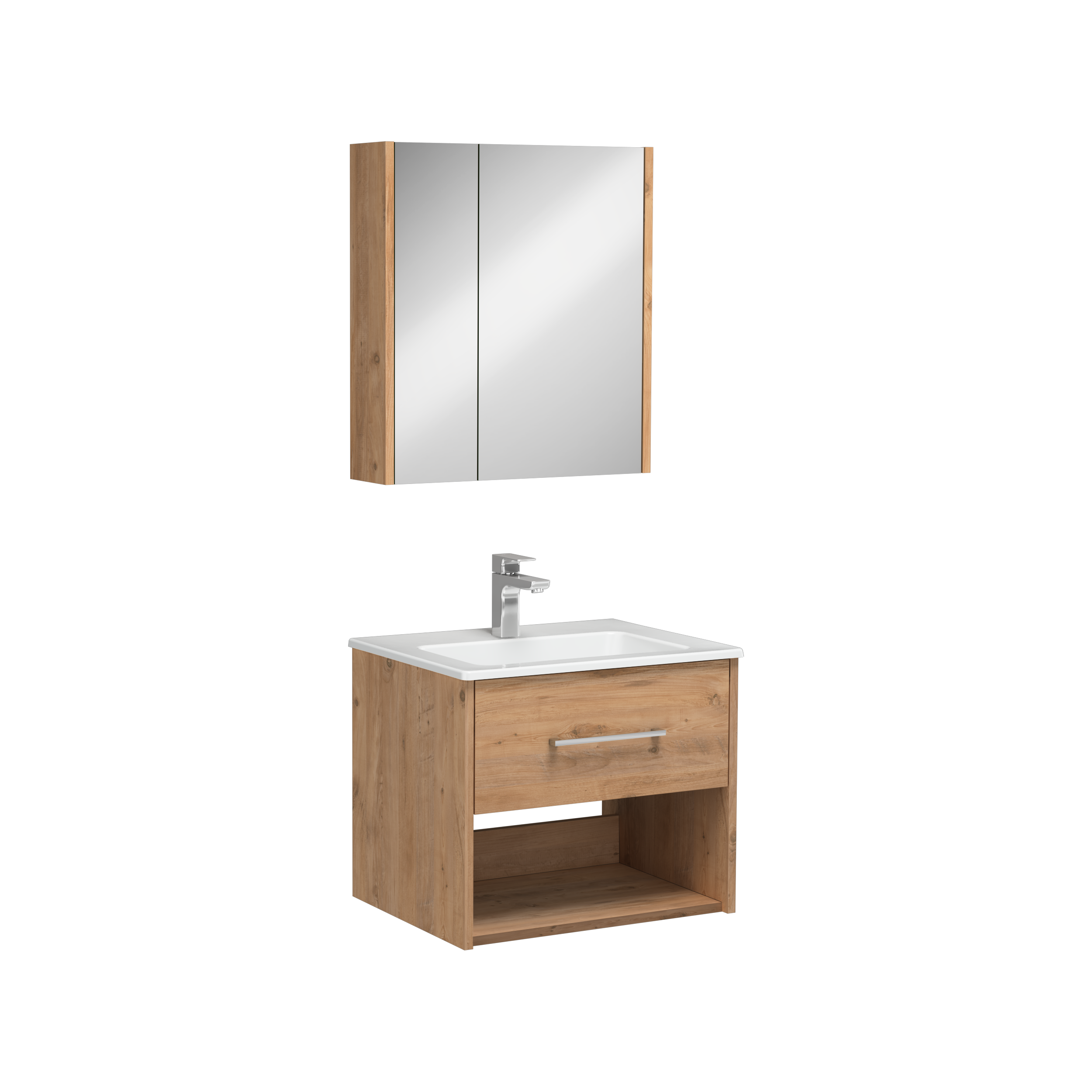 Combinato Lavabo Dolabı Tek Çekmeceli Atlantik Çam 60 cm 