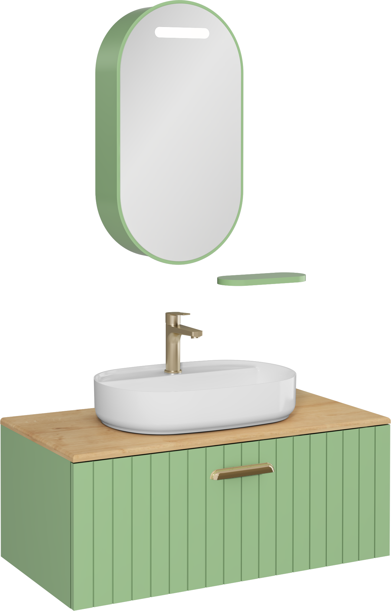 Rinato Lavabo Ünitesi Pastel Yeşil 100 cm 