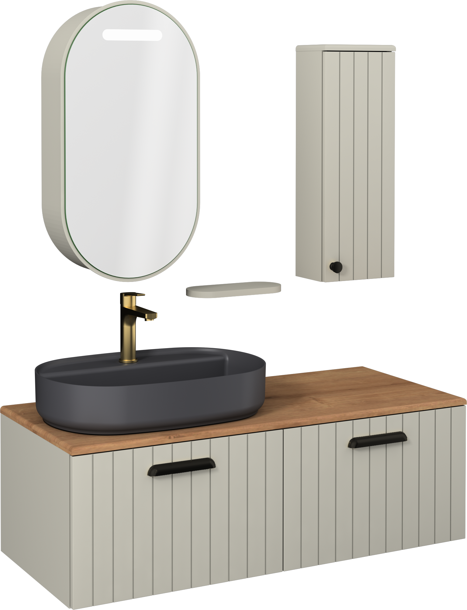 Rinato Lavabo Ünitesi Taş Gri 120 cm