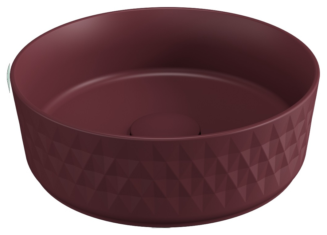 Davanti Tezgah Üstü Lavabo 36 cm Rustik Bordo