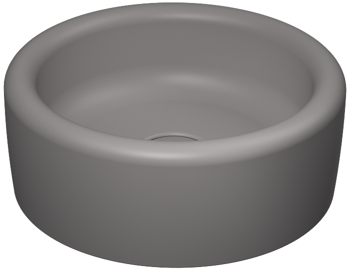 Curvo Tezgah Üstü Lavabo 42 cm Taş Gri