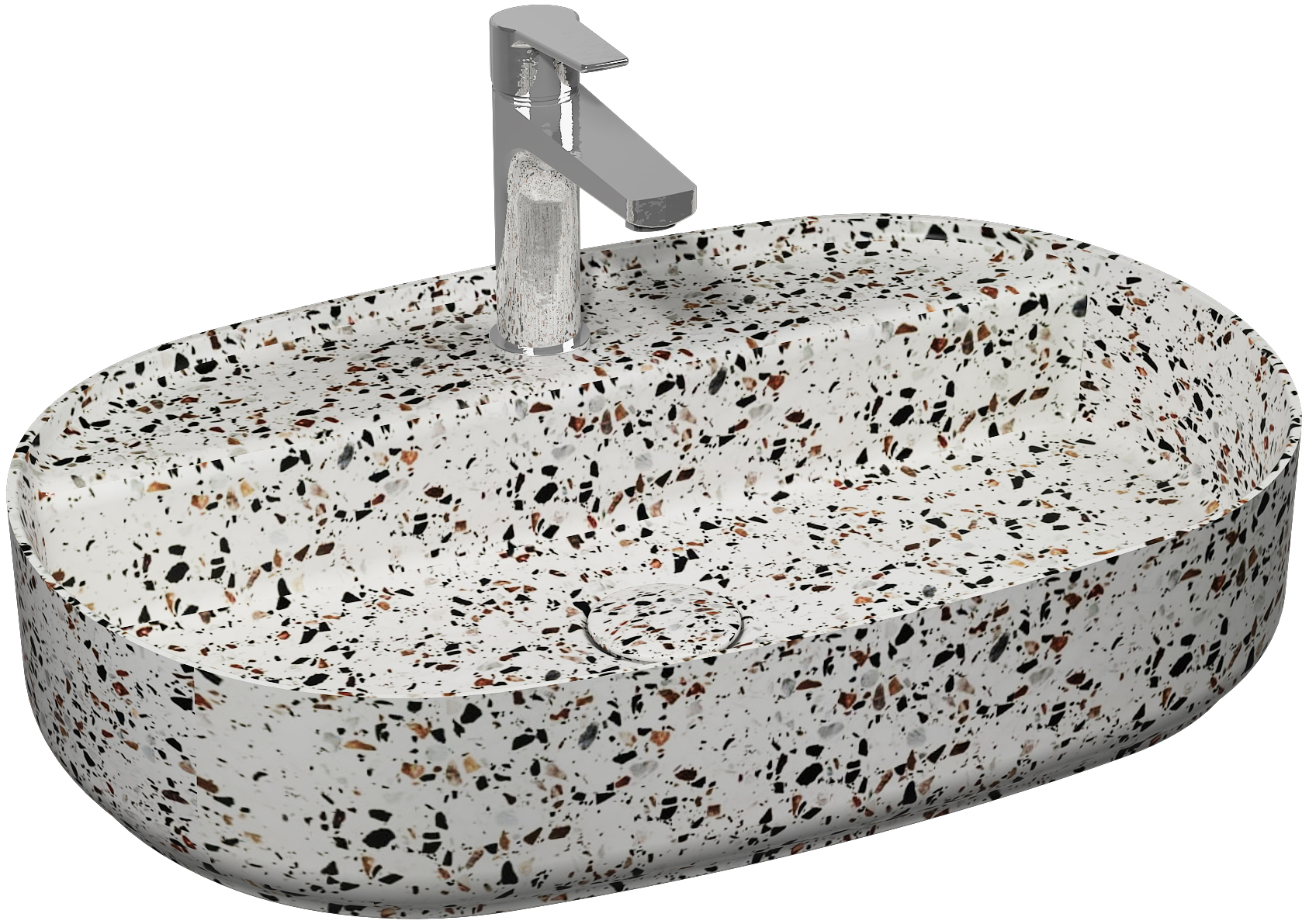 Infinity Tezgah Üstü Lavabo 60 cm Terrazo