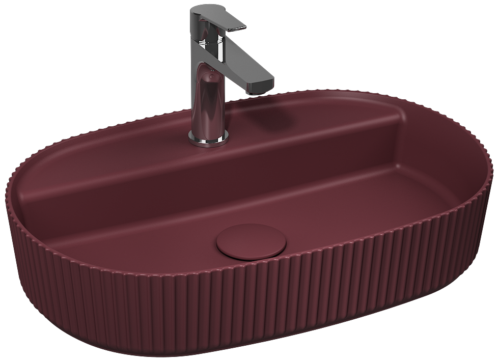 Sintesi Tezgah Üstü Lavabo 60 cm Rustik Bordo