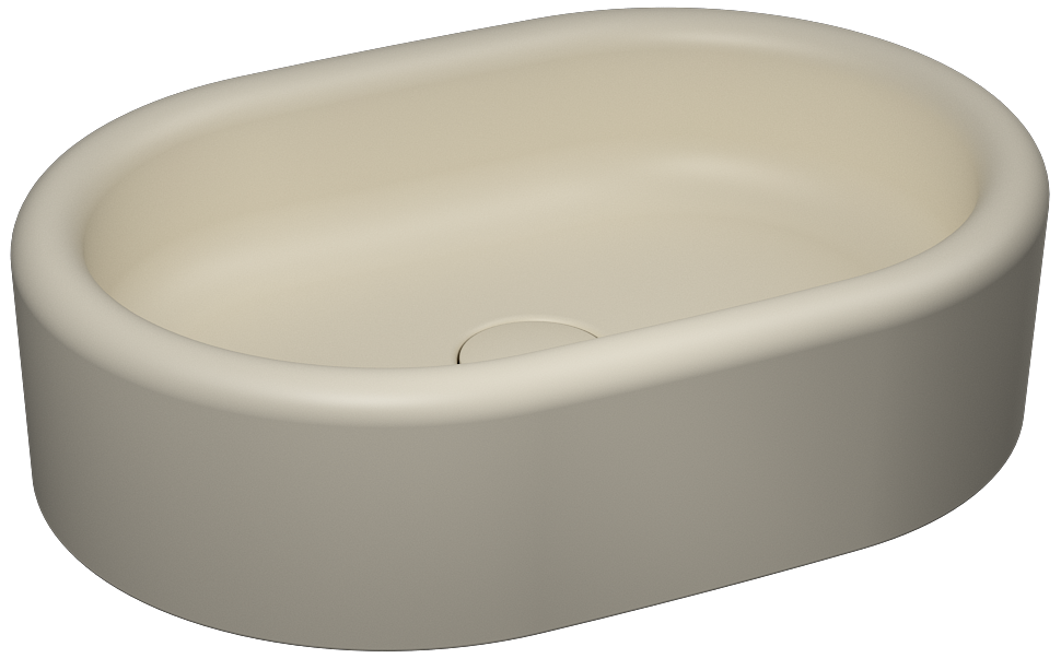 Curvo Tezgah Üstü Lavabo 60 cm Fildişi