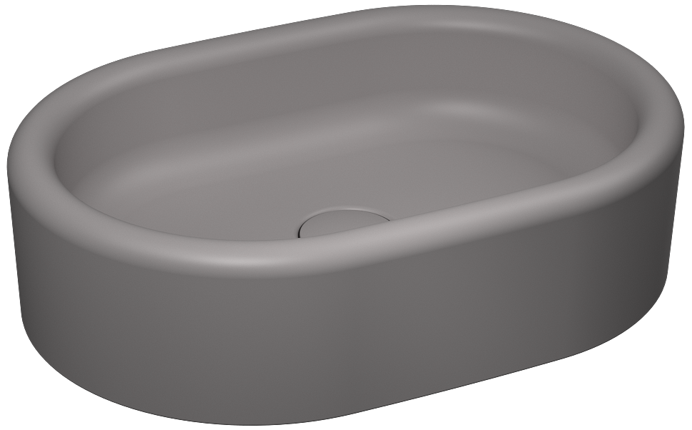 Curvo Tezgah Üstü Lavabo 60 cm Taş Gri