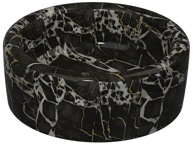 Curvo Lavabo 42 cm Marmo Siyah