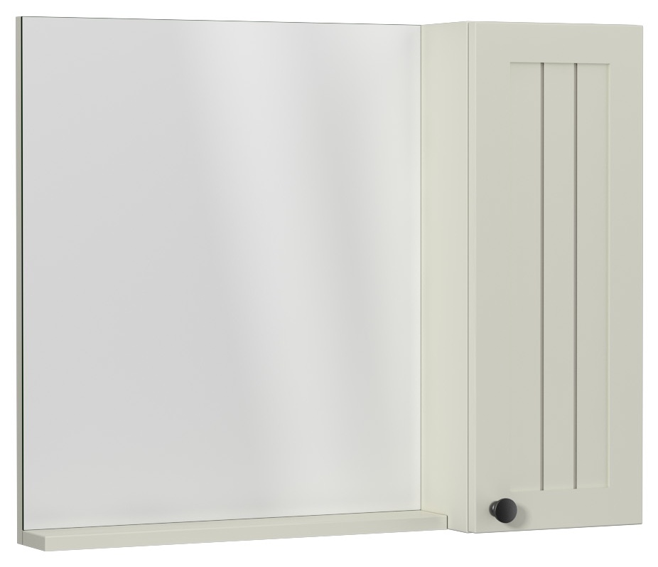 EVA 80 cm Dolaplı Ayna, Saten Vizon