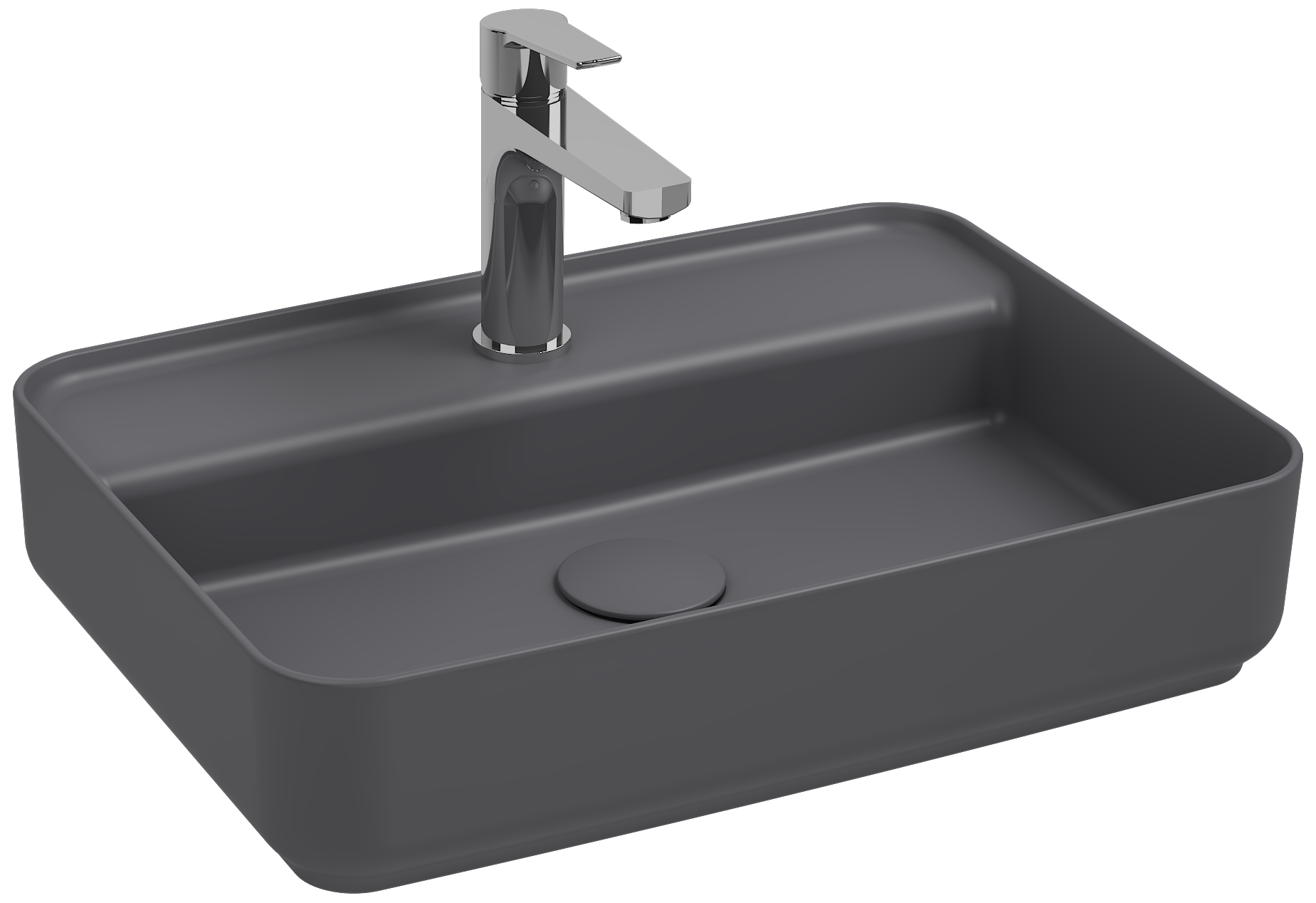 Infinity Tezgah Üstü Lavabo 55cm Antrasit