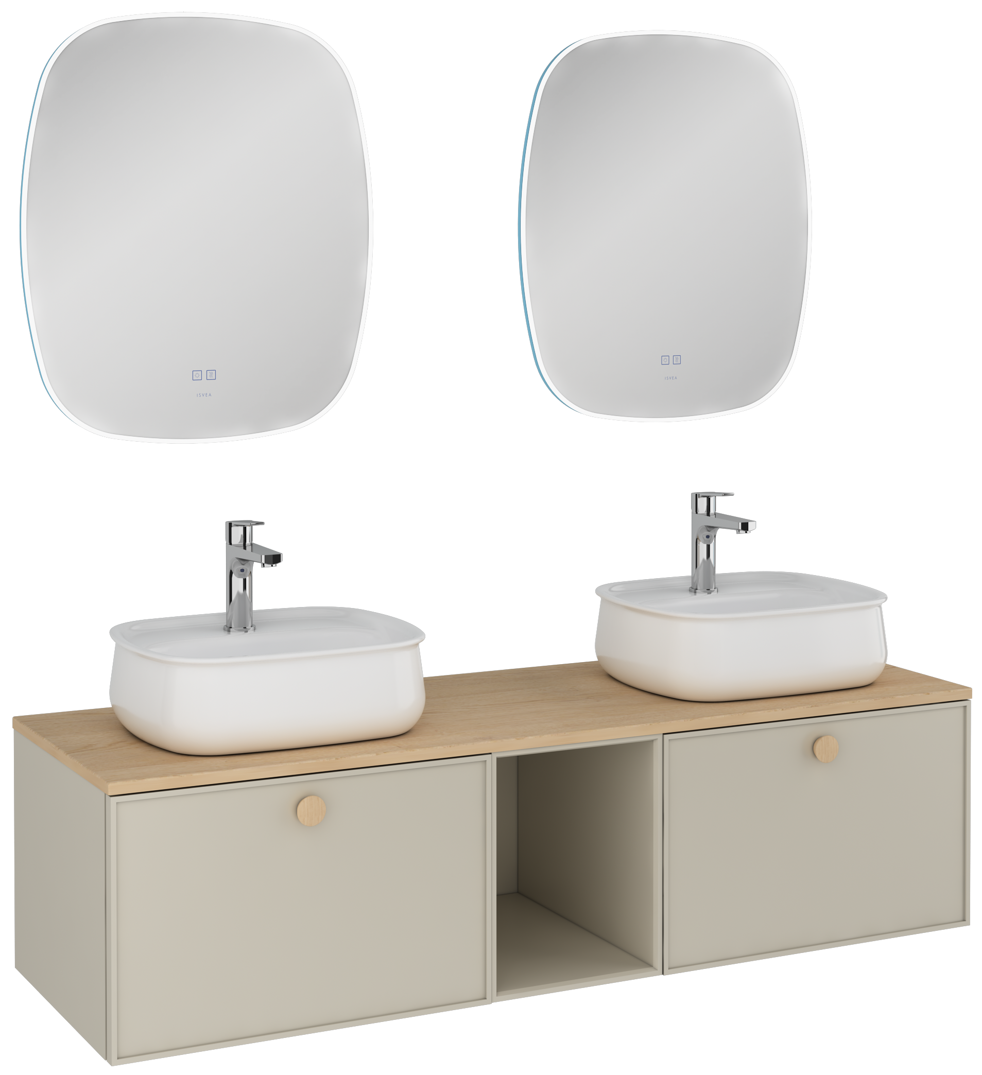 Mondo Tek Çekmeceli Lavabo Ünitesi Çakıl Gri 150 cm 