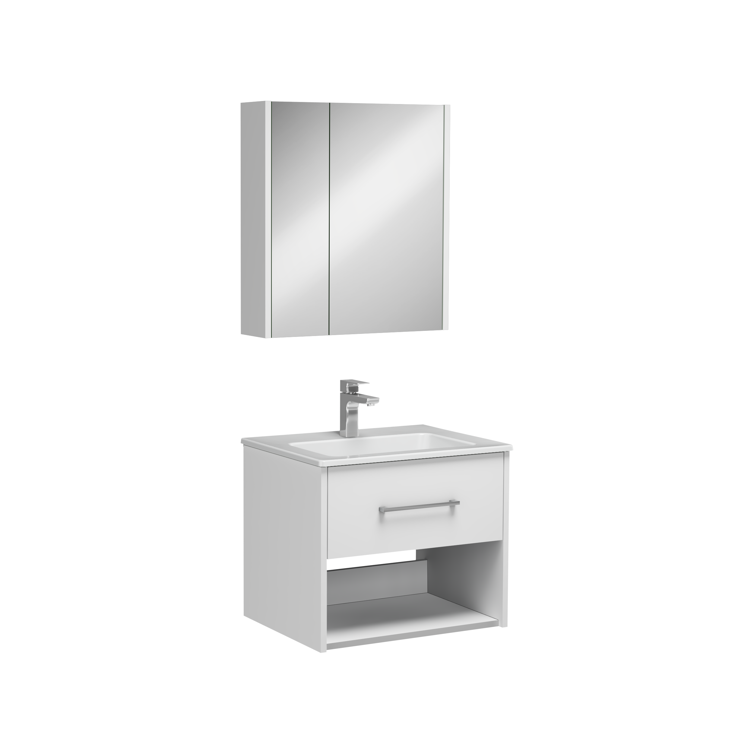 Combinato Lavabo Dolabı Tek Çekmeceli Beyaz 60 cm 