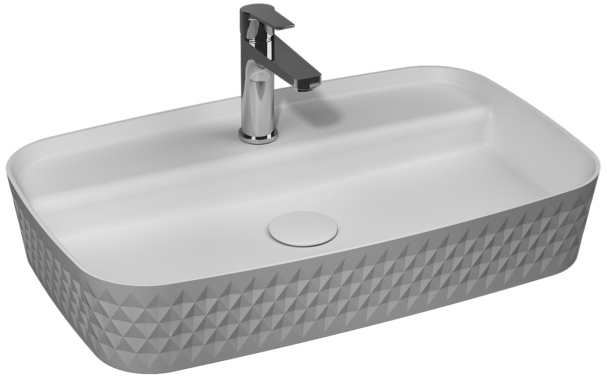 Rondini Tezgah Üstü Lavabo 65 cm Mat Beyaz