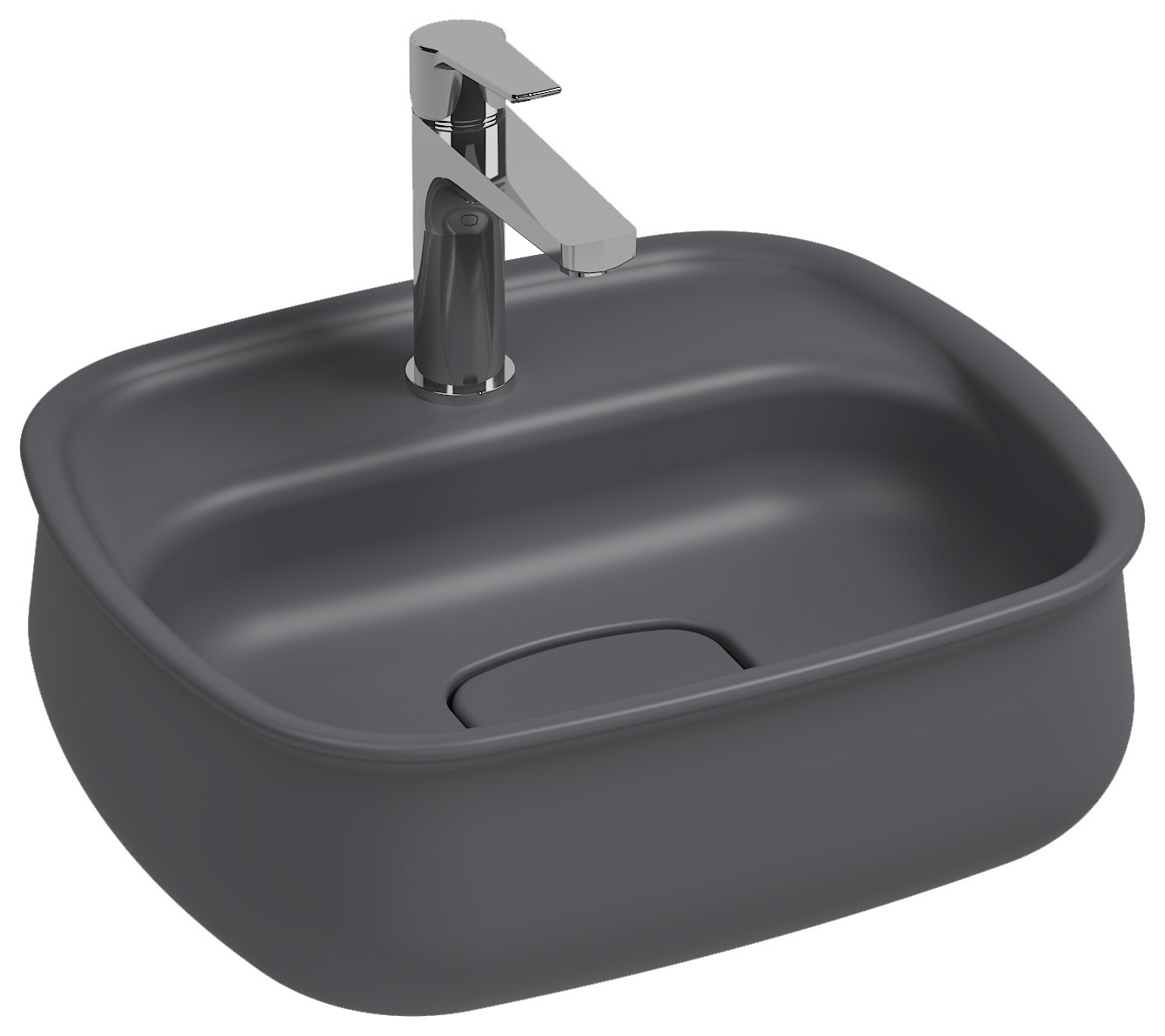Fluido Tezgah Üstü Lavabo 47 cm Antrasit