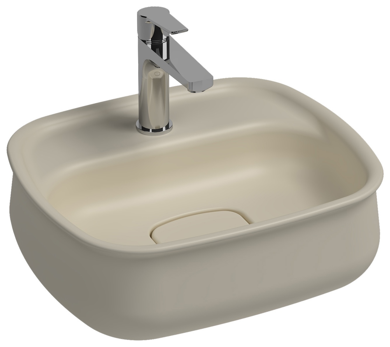 Fluido Tezgah Üstü Lavabo 47 cm Fildişi