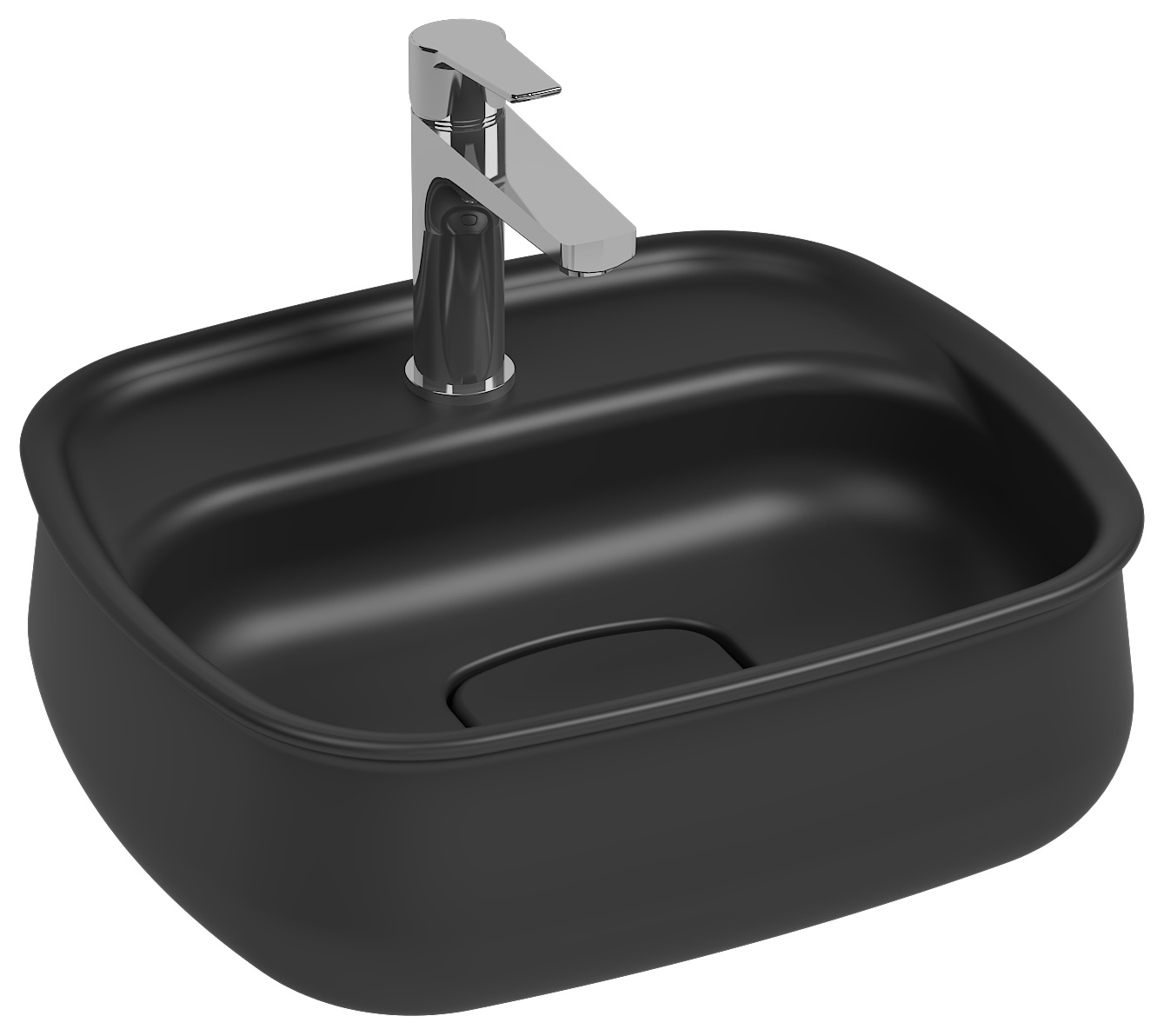 Fluido Tezgah Üstü Lavabo, 47 cm Siyah