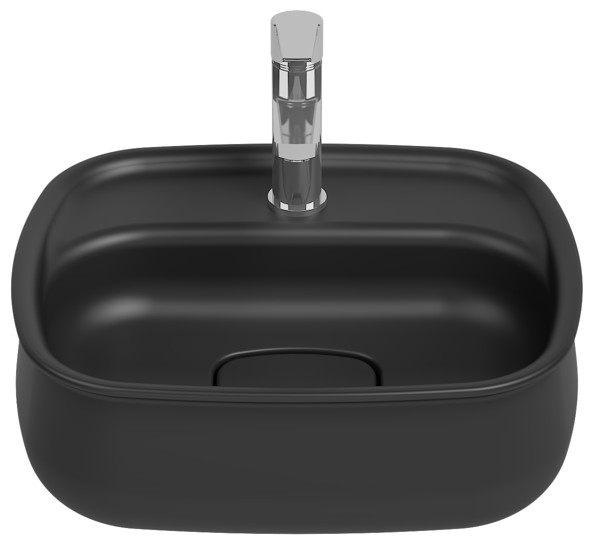 Fluido Tezgah Üstü Lavabo, 47 cm Siyah