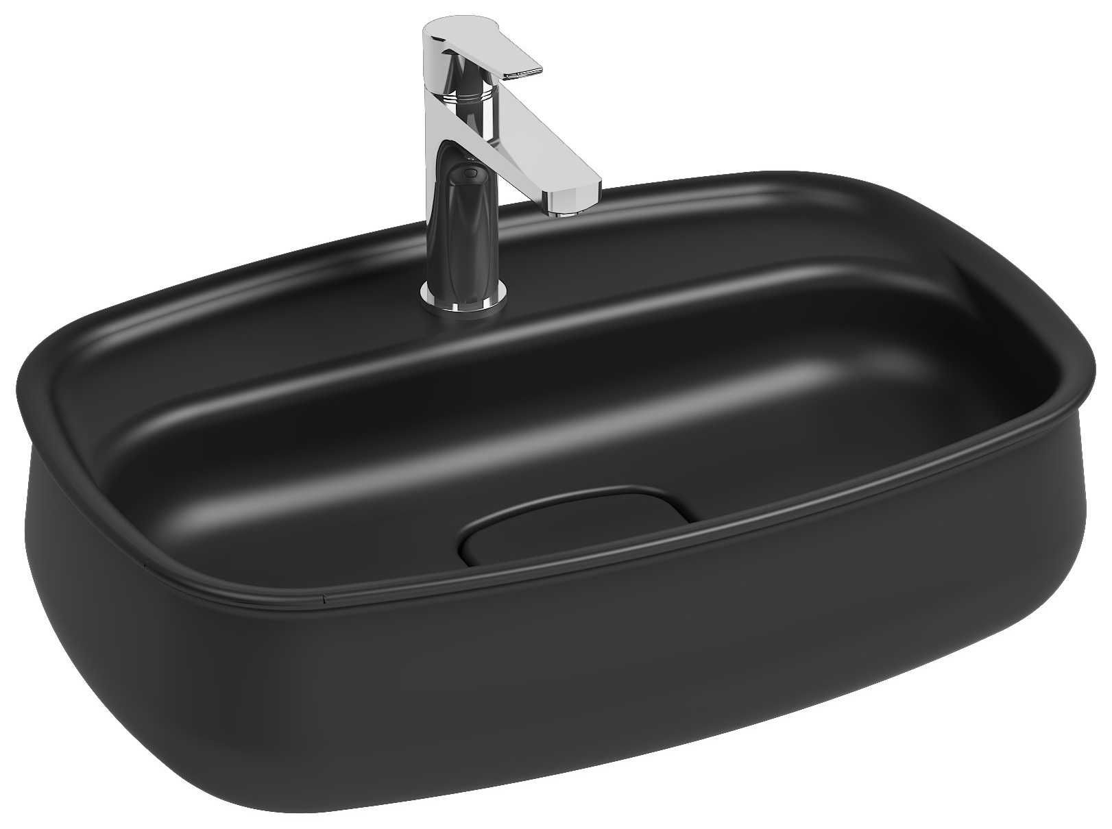 Fluido Tezgah Üstü Lavabo 60 cm Siyah