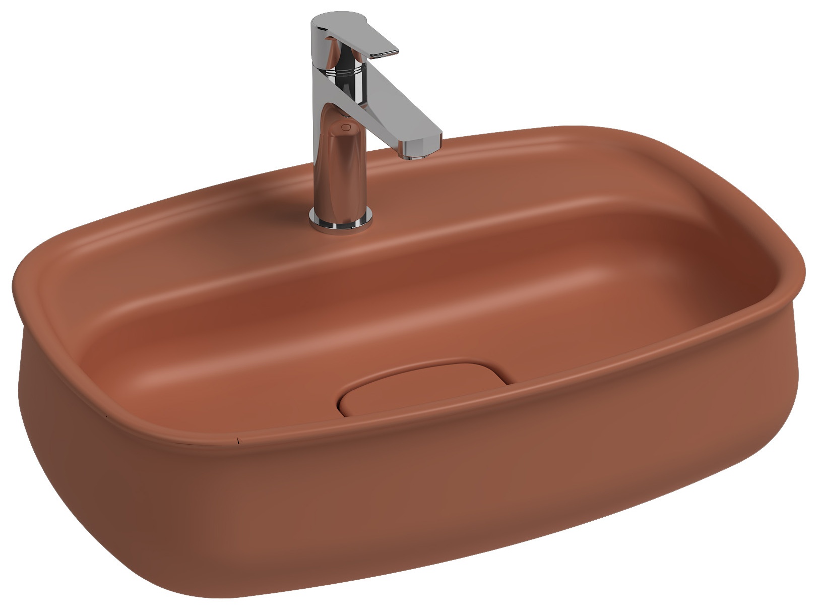 Fluido Tezgah Üstü Lavabo 60 cm Terracotta