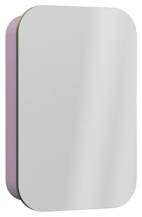 Gloria Mat Prinç Kaplamalı Çerçeve Kapaklı Dolaplı Ayna 50 cm Sol Lila