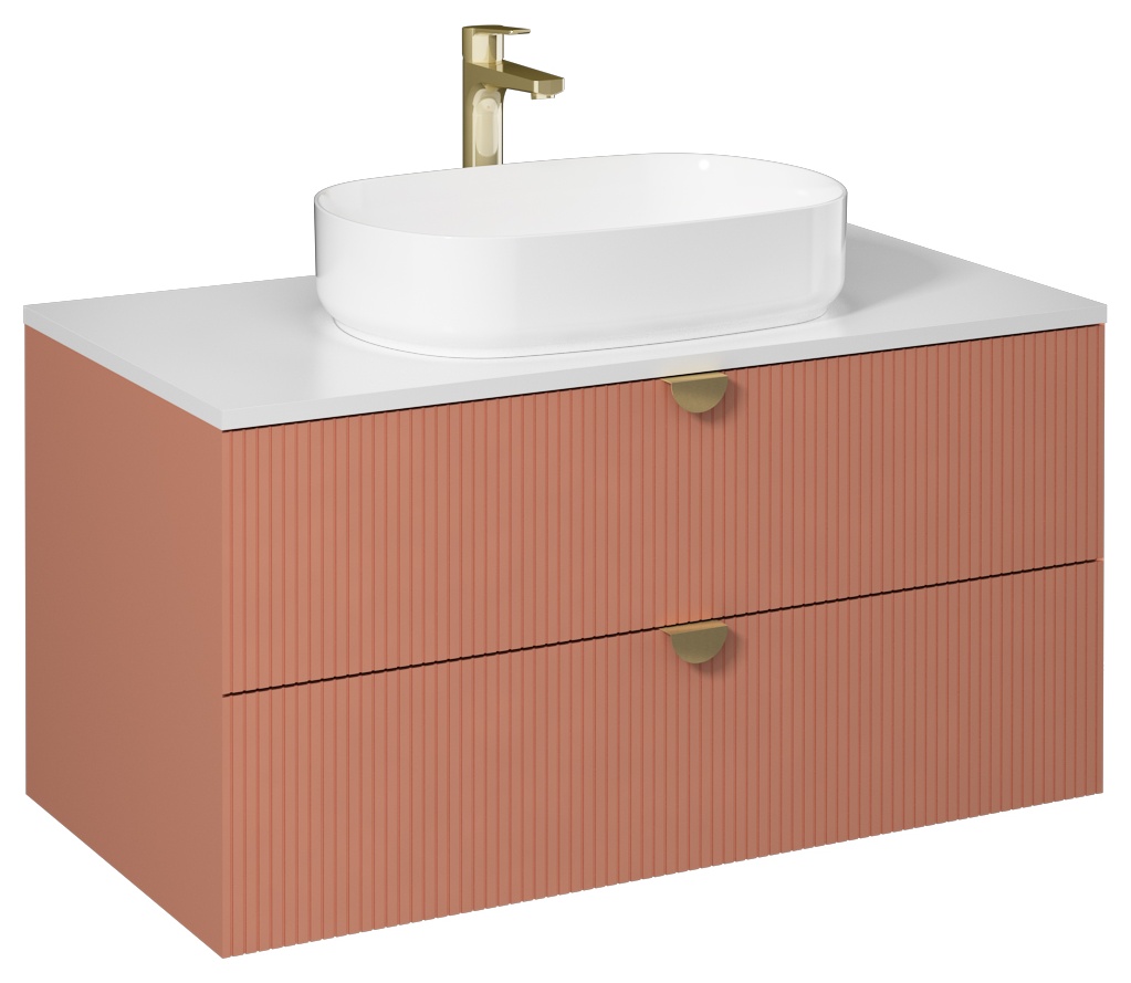 Infinity Lavabo Dolabı 100cm ( 10NF65055dahil) Koyu Somon