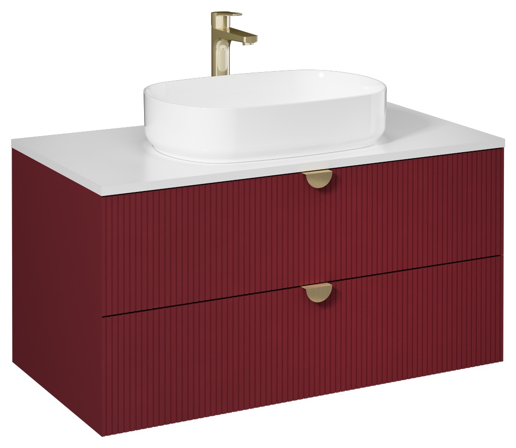 Infinity Lavabo Dolabı 100cm ( 10NF65055dahil) Yakut Kırmızı