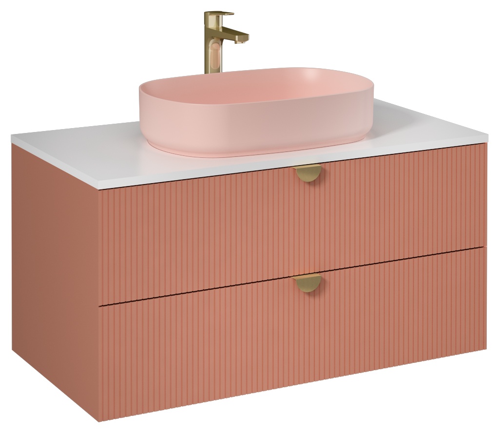 Infinity Lavabo Dolabı 100cm(10NF65055-2Sdahil) Koyu Somon