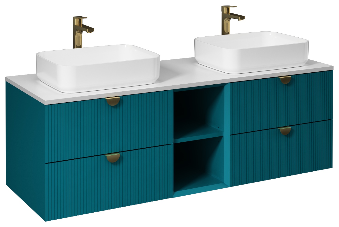 Infinity Lavabo Dolabı 150cm (10NF65050 x2 Lavabo dahil) Okyanus