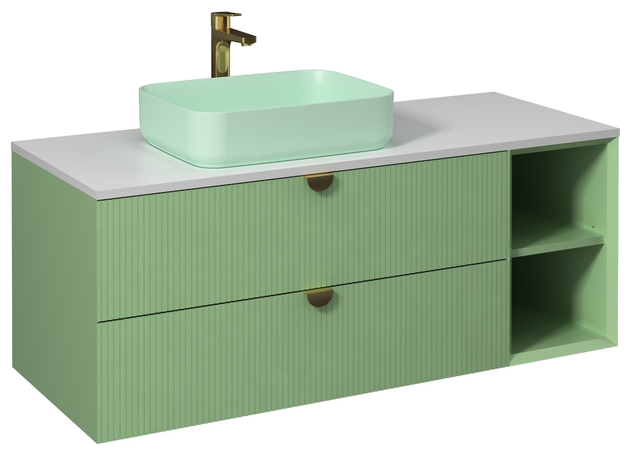 Infinity Lavabo Dolabı Açık Raf130cm( 10NF65050-2Tdahil) Pastel Yeşil