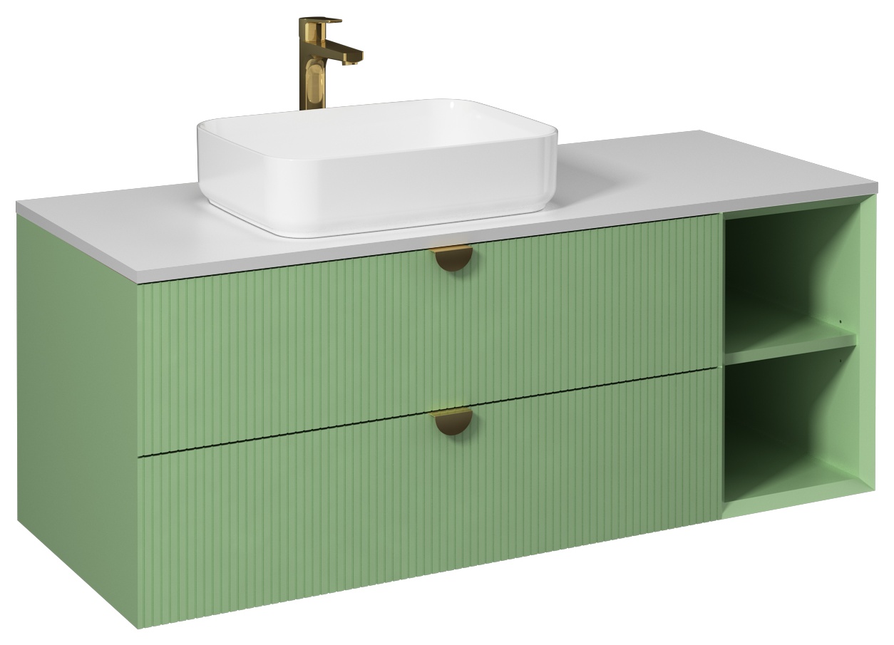 Infinity Lavabo Dolabı Açık Raf130cm (10NF65050dahil) Pastel Yeşil